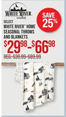 Cabela's SELECT WHITE RIVER HOME SEASONAL THROWS AND BLANKETS offer