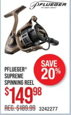 Cabela's PFLUEGER SUPREME SPINNING REEL offer