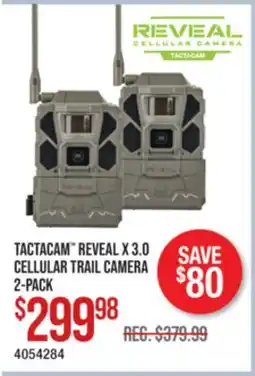 Cabela's TACTACAM REVEAL X 3.0 CELLULAR TRAIL CAMERA 2-PACK offer