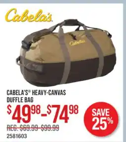 Cabela's CABELA'S HEAVY-CANVAS DUFFLE BAG offer