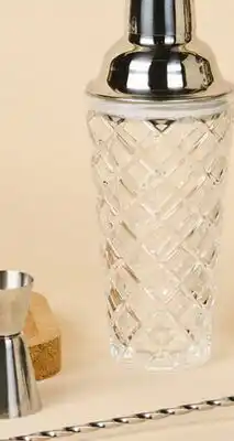 Linen Chest Glass Cocktail Shaker Set-3 pieces offer