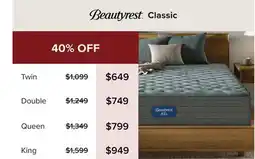 Linen Chest Beautyrest Classic Mattresses offer