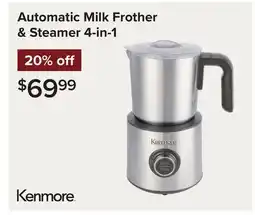 Linen Chest Kenmore Automatic Milk Frother & Steamer 4-in-1 offer