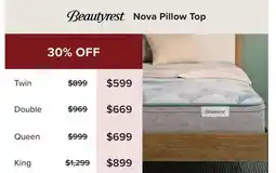 Linen Chest Beautyrest Nova Twin Pillow Top offer