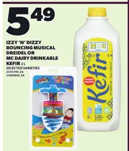 Loblaws IZZY 'N' DIZZY BOUNCING MUSICAL DREIDEL OR MC DAIRY DRINKABLE KEFIR, 2 L offer