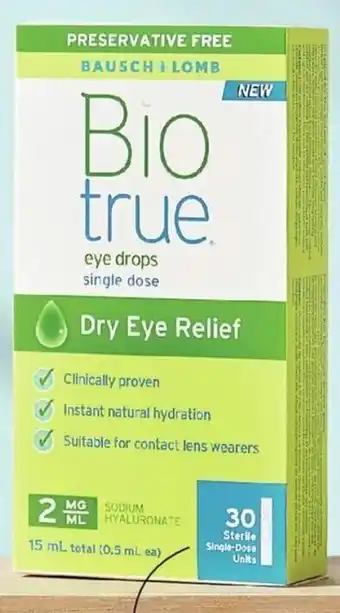 Walmart Bausch + Lomb Biotrue Preservation-Free Eye Drops offer