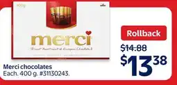 Walmart Merci chocolates offer