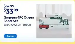 Walmart Gogreen 4PC Queen Sheet Set offer
