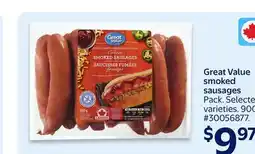 Walmart Great Value smoked sausages offer