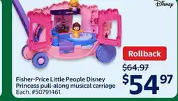 Walmart Fisher-Price Little People Disney Princess pull-along musical carriage offer