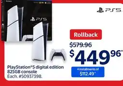 Walmart PlayStation 5 digital edition 825GB console offer