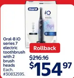 Walmart Oral-B iO series 7 electric toothbrush with 2 brush heads offer