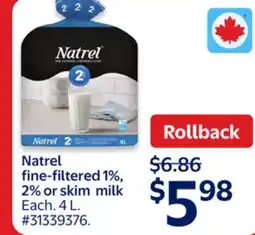 Walmart Natrel fine-filtered 2% offer