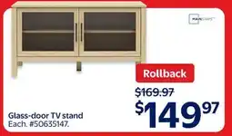 Walmart Mainstays Glass-door TV stand offer