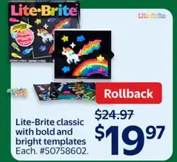Walmart Lite-Brite classic with bold and bright templates offer