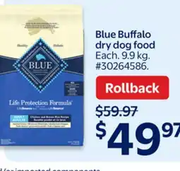 Walmart Blue Buffalo dry dog food offer