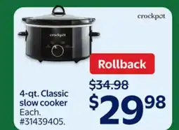 Walmart 4-qt. Classic slow cooker offer