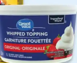 Walmart Great Value whipped topping 1 L offer