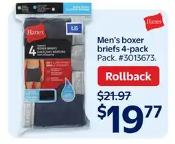 Walmart Men's boxer briefs 4-pack offer