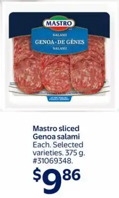 Walmart Mastro sliced Genoa salami offer