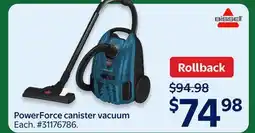 Walmart BISSELL PowerForce canister vacuum offer