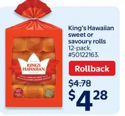 Walmart King's Hawaiian sweet or savoury rolls offer