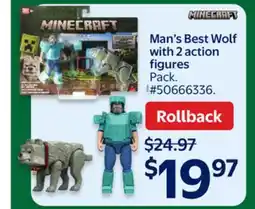 Walmart MINECRAFT Man's Best Wolf with 2 action figures offer