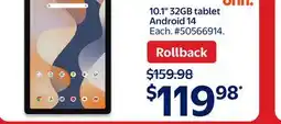Walmart 10.1 32GB tablet Android 14 offer