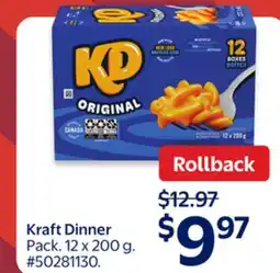 Walmart Kraft Dinner offer