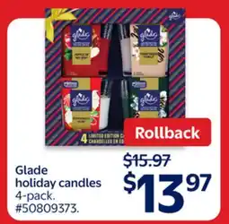 Walmart Glade holiday candles offer
