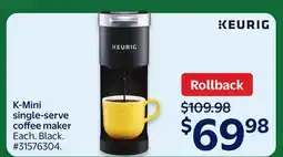 Walmart K-Mini Single-Serve Coffee Maker offer