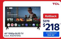 Walmart 401080p QLED TV offer
