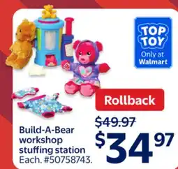 Walmart Build-A-Bear workshop stuffing station offer
