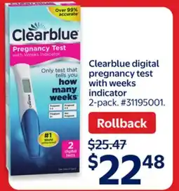 Walmart Clearblue digital pregnancy test with weeks indicator offer