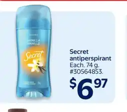Walmart Secret antiperspirant offer
