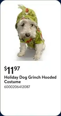 Walmart Holiday Dog Grinch Hooded Costume offer