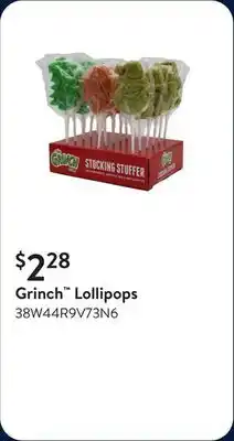 Walmart Grinch Lollipops offer
