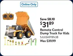 Walmart Remote Control Dump Truck for Kids offer