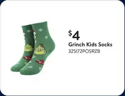 Walmart Grinch Kids Socks offer