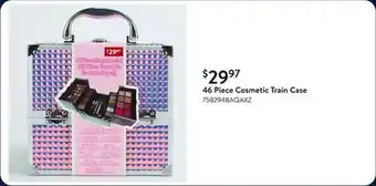 Walmart 46 Piece Cosmetic Train Case offer