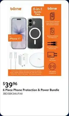 Walmart 6 Piece Phone Protection & Power Bundle offer