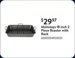 Walmart Mainstays 18 inch 2 Piece Roaster with Rack offer