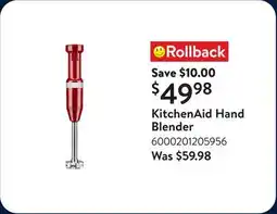 Walmart KitchenAid Hand Blender offer