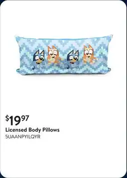 Walmart Licensed Body Pillows offer