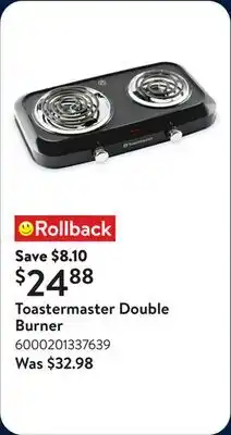 Walmart Toastermaster Double Burner offer