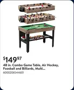 Walmart 48 in. Combo Game Table, Air Hockey, Foosball and Billiards, Multi Game Table by MD Sports offer