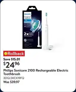 Walmart Philips Sonicare 2100 Rechargeable Electric Toothbrush offer