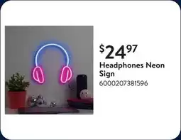 Walmart Headphones Neon Sign offer