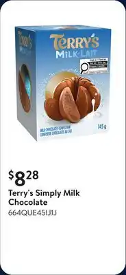 Walmart Terry's Simply Milk Chocolate offer