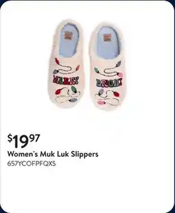 Walmart Women's Muk Luk Slippers offer